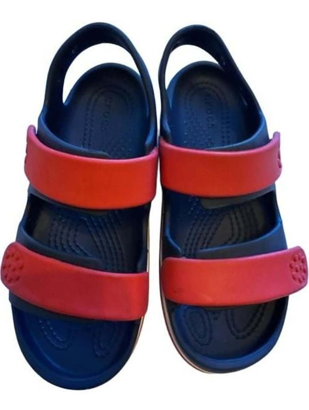 Crocs Crocband Cruiser Sandal Navy Varsity Red Size J 3
